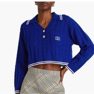Sandro Royal Blue Cable Knit Cardigan NWT
